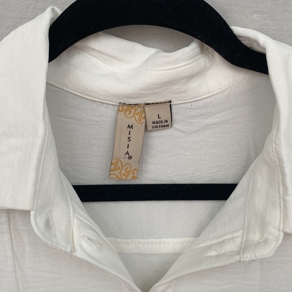 MISIA white long sleeve sequin pocket blouse - Picture 3 of 5